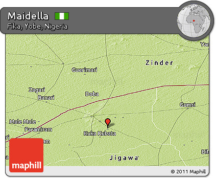 Physical Panoramic Map of Maidella