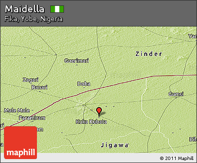 Physical Panoramic Map of Maidella