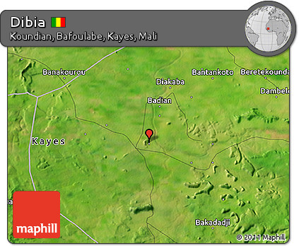 Satellite 3D Map of Dibia