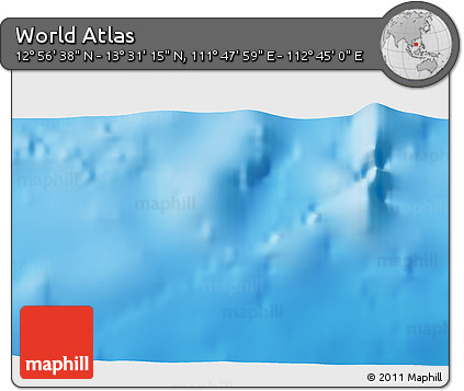 Physical 3D Map of the Area around 13° 13' 56" N, 112° 16' 30" E