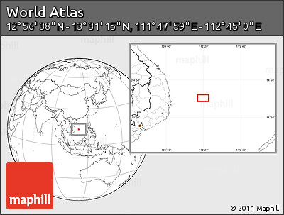 Blank Location Map of the Area around 13° 13' 56" N, 112° 16' 30" E