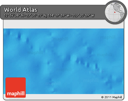 Physical 3D Map of the Area around 13° 13' 56" N, 113° 49' 29" W