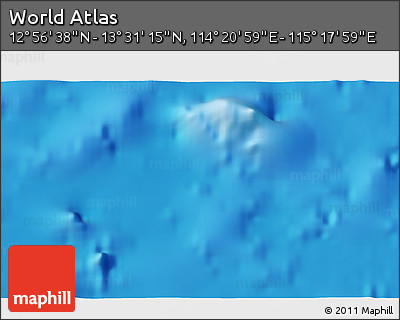 Physical 3D Map of the Area around 13° 13' 56" N, 114° 49' 29" E