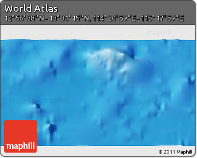 Physical 3D Map of the Area around 13° 13' 56" N, 114° 49' 29" E