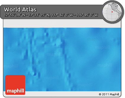 Shaded Relief 3D Map of the Area around 13° 13' 56" N, 117° 13' 29" W