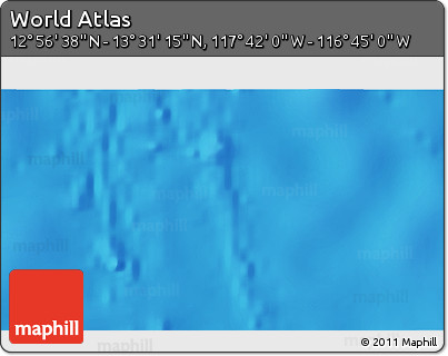 Shaded Relief 3D Map of the Area around 13° 13' 56" N, 117° 13' 29" W