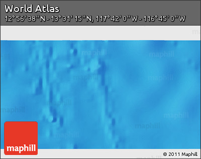Shaded Relief 3D Map of the Area around 13° 13' 56" N, 117° 13' 29" W