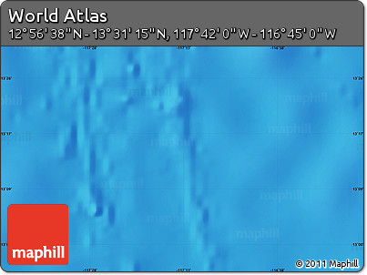 Physical Map of the Area around 13° 13' 56" N, 117° 13' 29" W