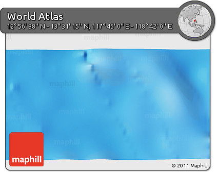 Physical 3D Map of the Area around 13° 13' 56" N, 118° 13' 29" E