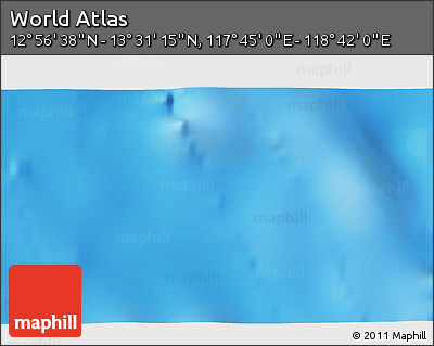 Physical 3D Map of the Area around 13° 13' 56" N, 118° 13' 29" E