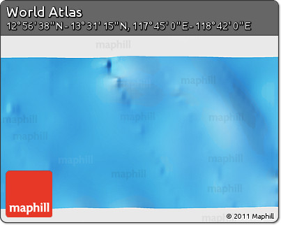 Physical 3D Map of the Area around 13° 13' 56" N, 118° 13' 29" E