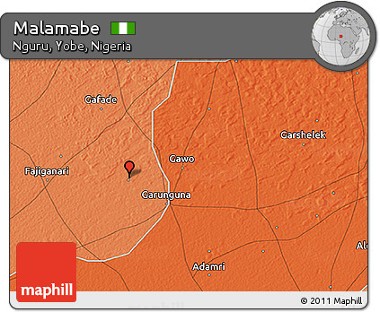 Political 3D Map of Malamabe