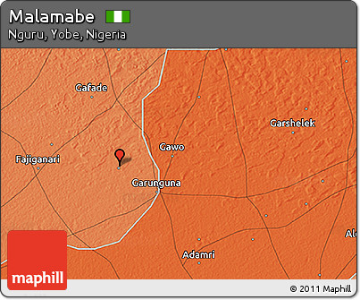 Political 3D Map of Malamabe