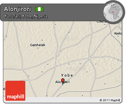 Shaded Relief 3D Map of Alonjirori