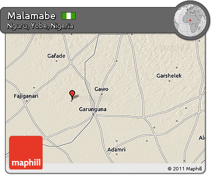 Shaded Relief 3D Map of Malamabe