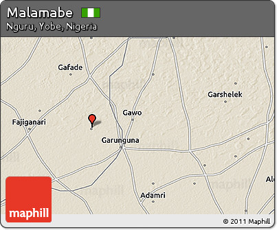 Shaded Relief 3D Map of Malamabe