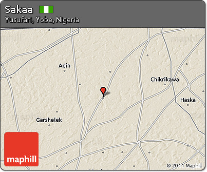 Shaded Relief 3D Map of Sakaa