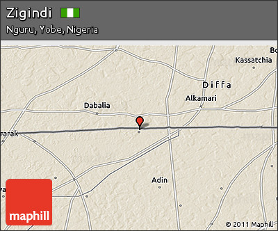 Shaded Relief 3D Map of Zigindi