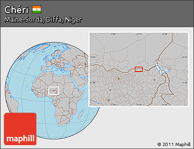 Gray Location Map of Chéri