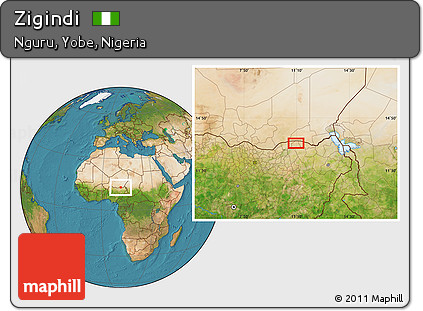 Satellite Location Map of Zigindi