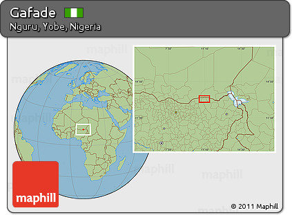 Savanna Style Location Map of Gafade