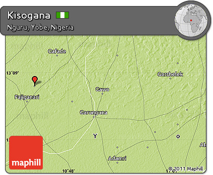 Physical Map of Kisogana