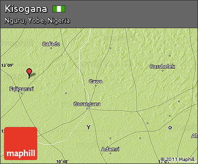 Physical Map of Kisogana