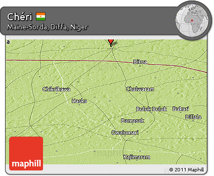 Physical Panoramic Map of Chéri