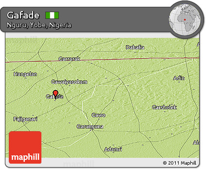 Physical Panoramic Map of Gafade