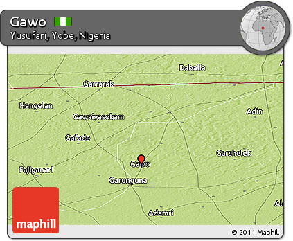 Physical Panoramic Map of Gawo