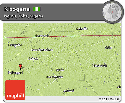 Physical Panoramic Map of Kisogana
