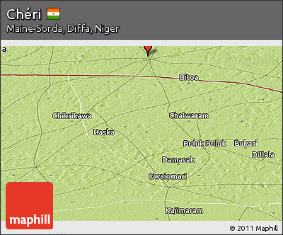 Physical Panoramic Map of Chéri