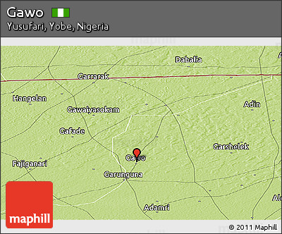 Physical Panoramic Map of Gawo