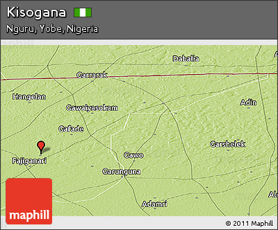 Physical Panoramic Map of Kisogana
