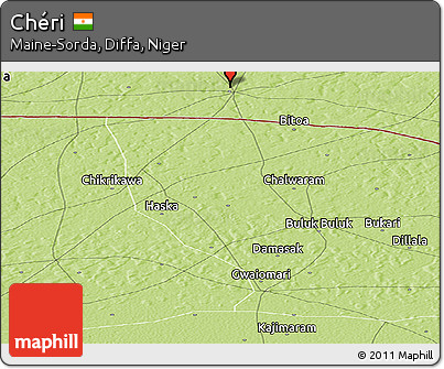 Physical Panoramic Map of Chéri