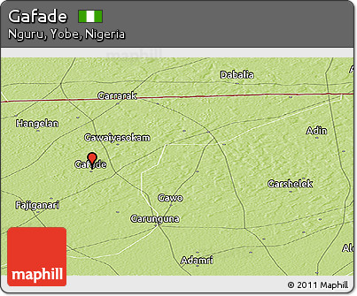 Physical Panoramic Map of Gafade