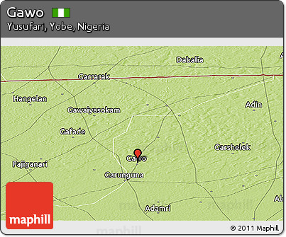 Physical Panoramic Map of Gawo