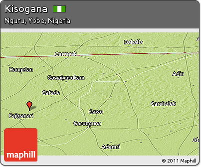 Physical Panoramic Map of Kisogana