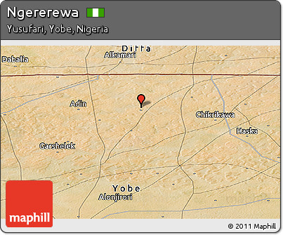 Satellite Panoramic Map of Ngererewa
