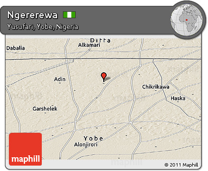 Shaded Relief Panoramic Map of Ngererewa