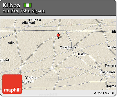 Shaded Relief Panoramic Map of Kilboa