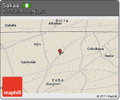 Shaded Relief Panoramic Map of Sakaa