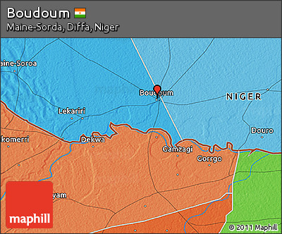 Political 3D Map of Boudoum