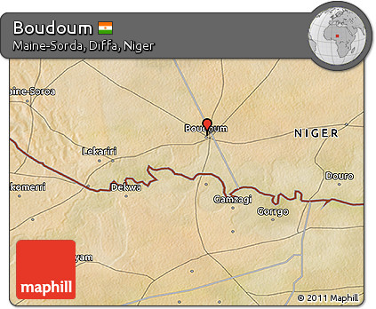 Satellite 3D Map of Boudoum