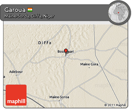 Shaded Relief 3D Map of Garoua