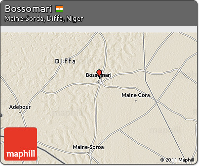 Shaded Relief 3D Map of Bossomari