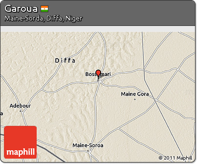 Shaded Relief 3D Map of Garoua