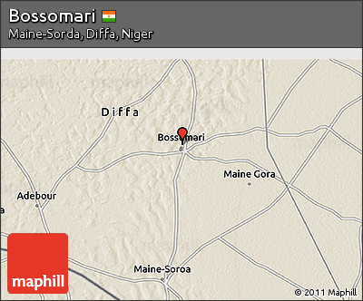 Shaded Relief 3D Map of Bossomari