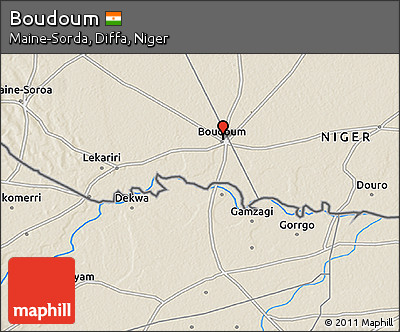 Shaded Relief 3D Map of Boudoum