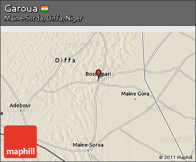 Shaded Relief 3D Map of Garoua